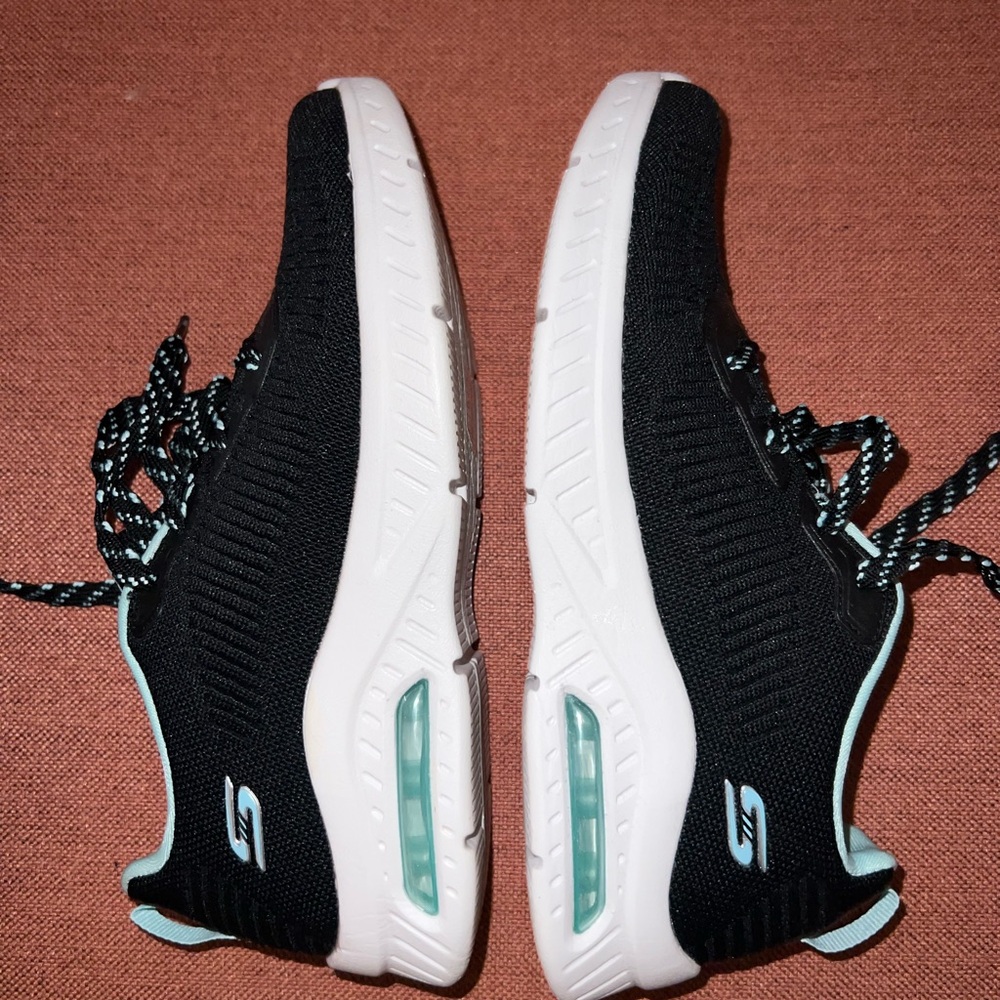 Skechers Black and White Athletic Shoes